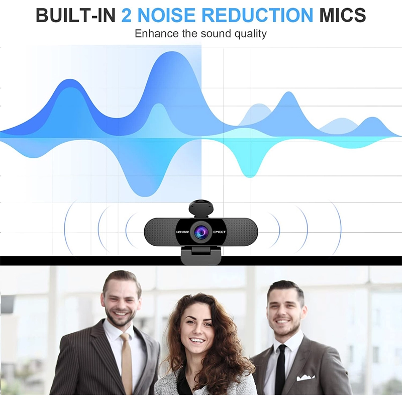 GEEKOM x EMEET 1080P Full HD Webcam with Dual Mics 800×800