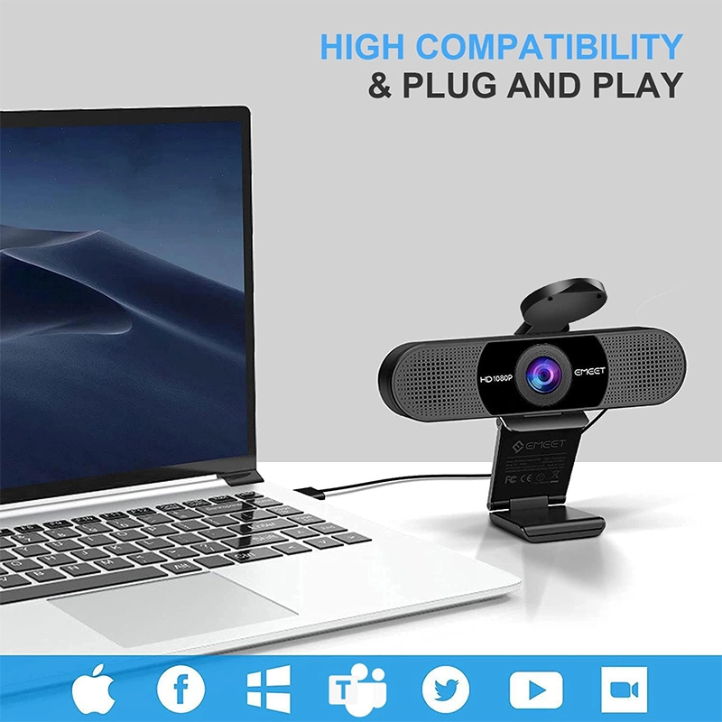 GEEKOM x EMEET 1080P Full HD Webcam with Dual Mics 800×800