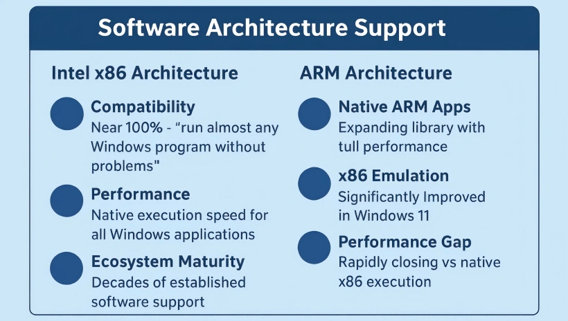 snapdragon vs intel os support
