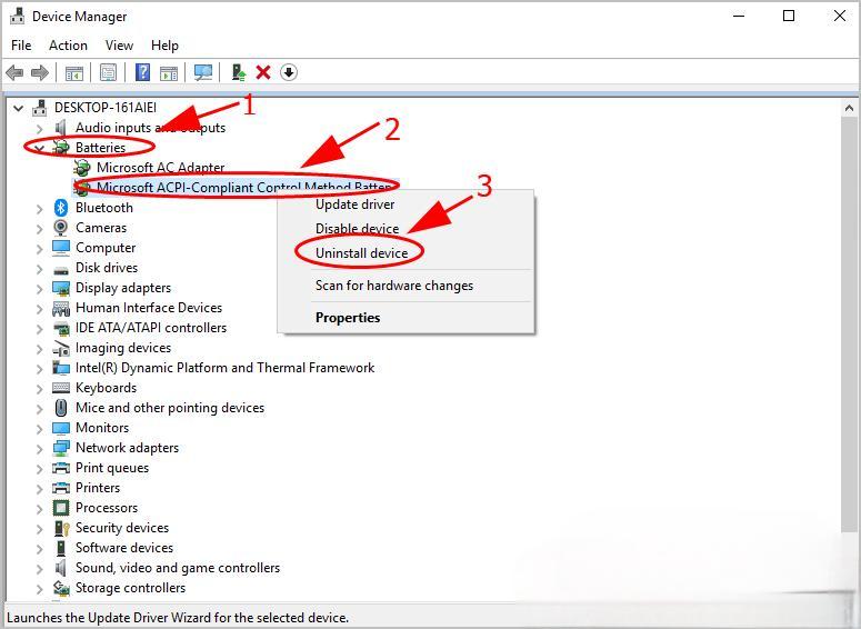 microsoft acpi compliant control method battery