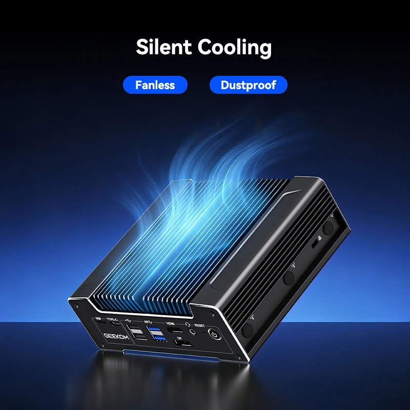 GEEKOM iX12 Fanless Mini PC with Industrial Grade Fanless Cooling